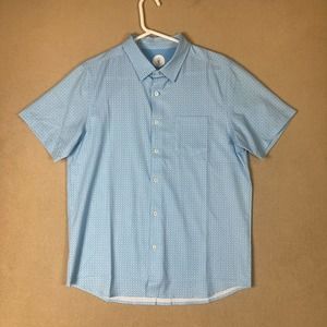 Toes On The Nose Shirt Mens Medium‎ Blue Green Golfing Preppy Short Sleeve Adult